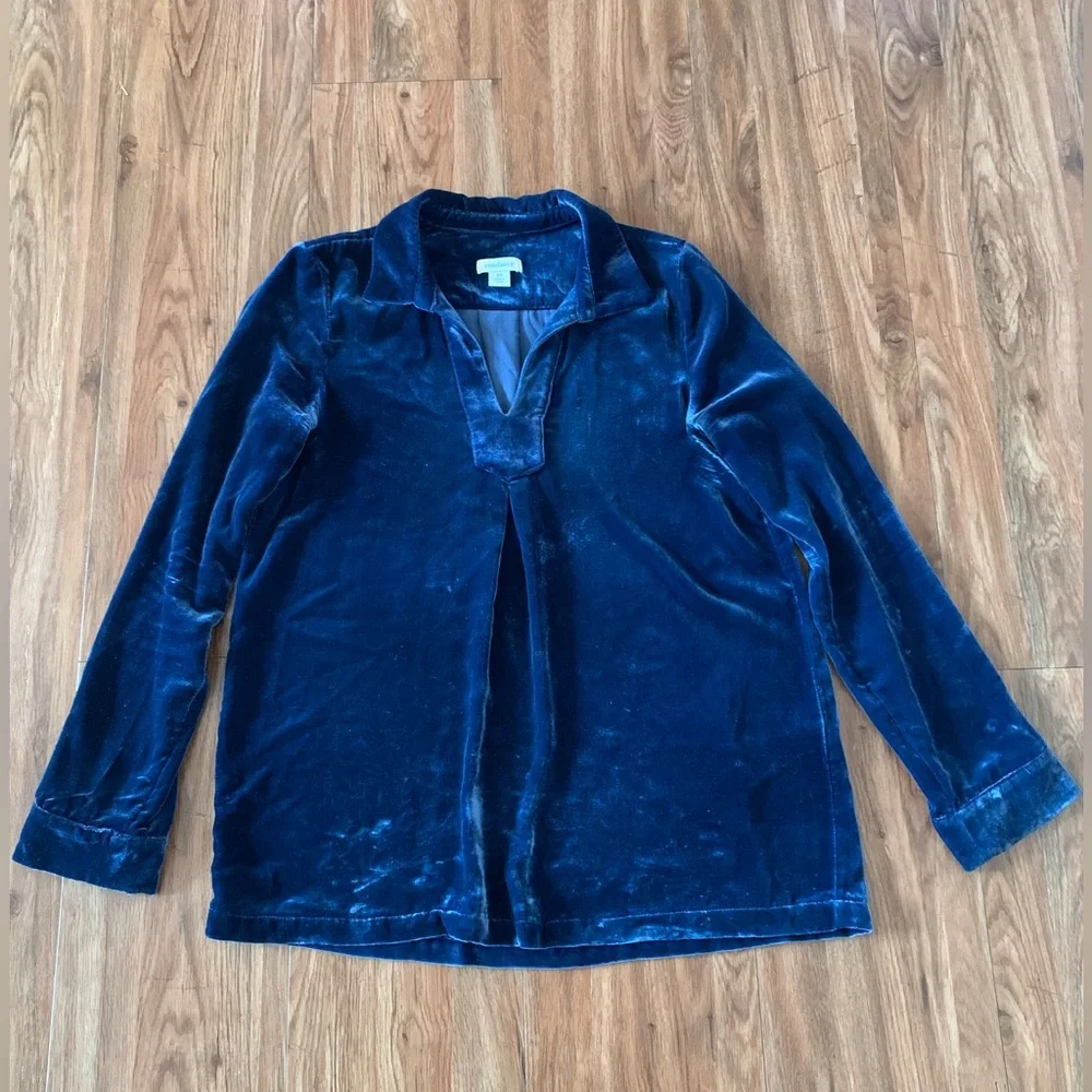 Sundance Silk Blend Velvet Nuance Top Blouse Shirt Long Sleeve XS - Picture 2 of 8